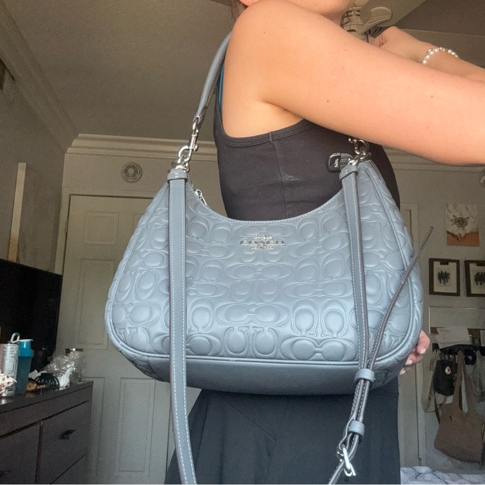 Coach Gray Signature Shoulder Bag